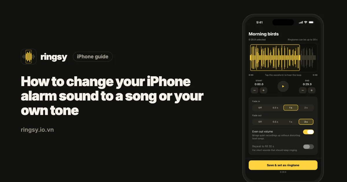 Cover: how to change your iPhone alarm sound to a song or your own tone