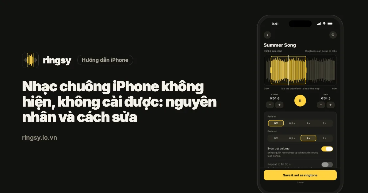 Ảnh bìa: nhạc chuông iPhone không hiện, không cài được: nguyên nhân và cách sửa