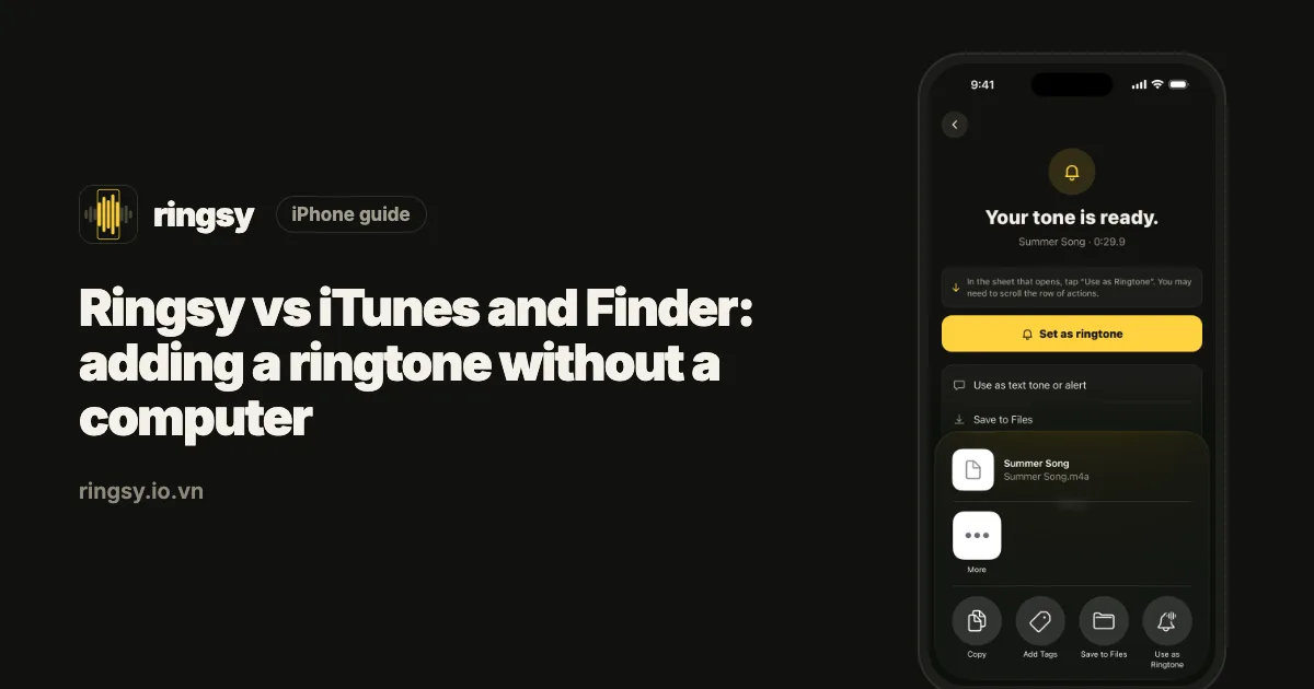Cover: Ringsy vs iTunes and Finder for adding iPhone ringtones