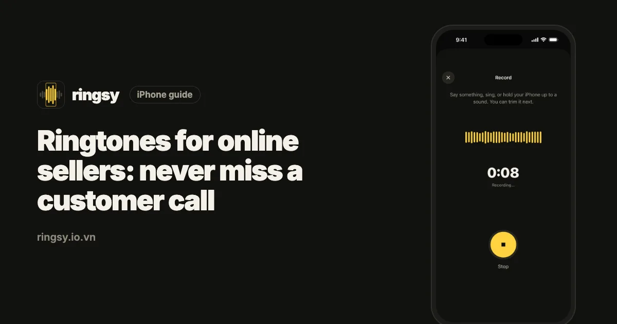 Cover: ringtones for online sellers, never miss a customer call